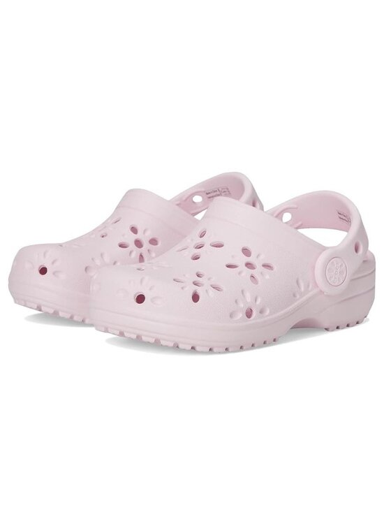 Crocs Kids Other - Crocs Kids Classic Clogs with Floral Cut Out Design (Toddler) Size c10 Pink Milk